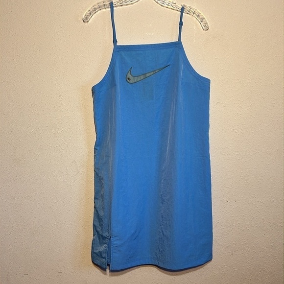 NWT Nike Women SportCasual Swoosh Woven Logo Spaghetti Strap Dress Size Large - Picture 3 of 17